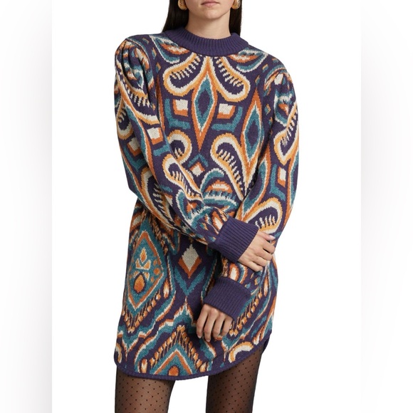 FARM Rio Pineapple IKAT Knit Dress Size L $220 - Picture 5 of 8